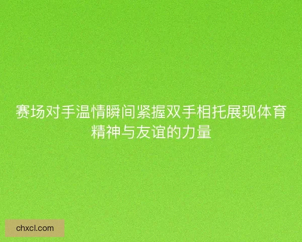 赛场对手温情瞬间紧握双手相托展现体育精神与友谊的力量
