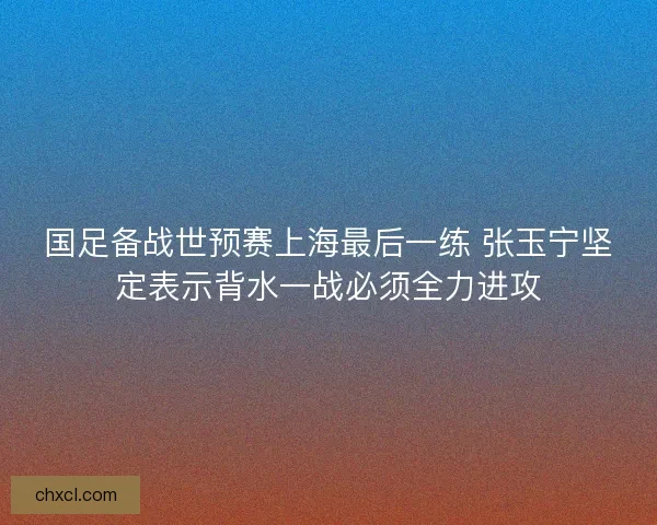 国足备战世预赛上海最后一练 张玉宁坚定表示背水一战必须全力进攻